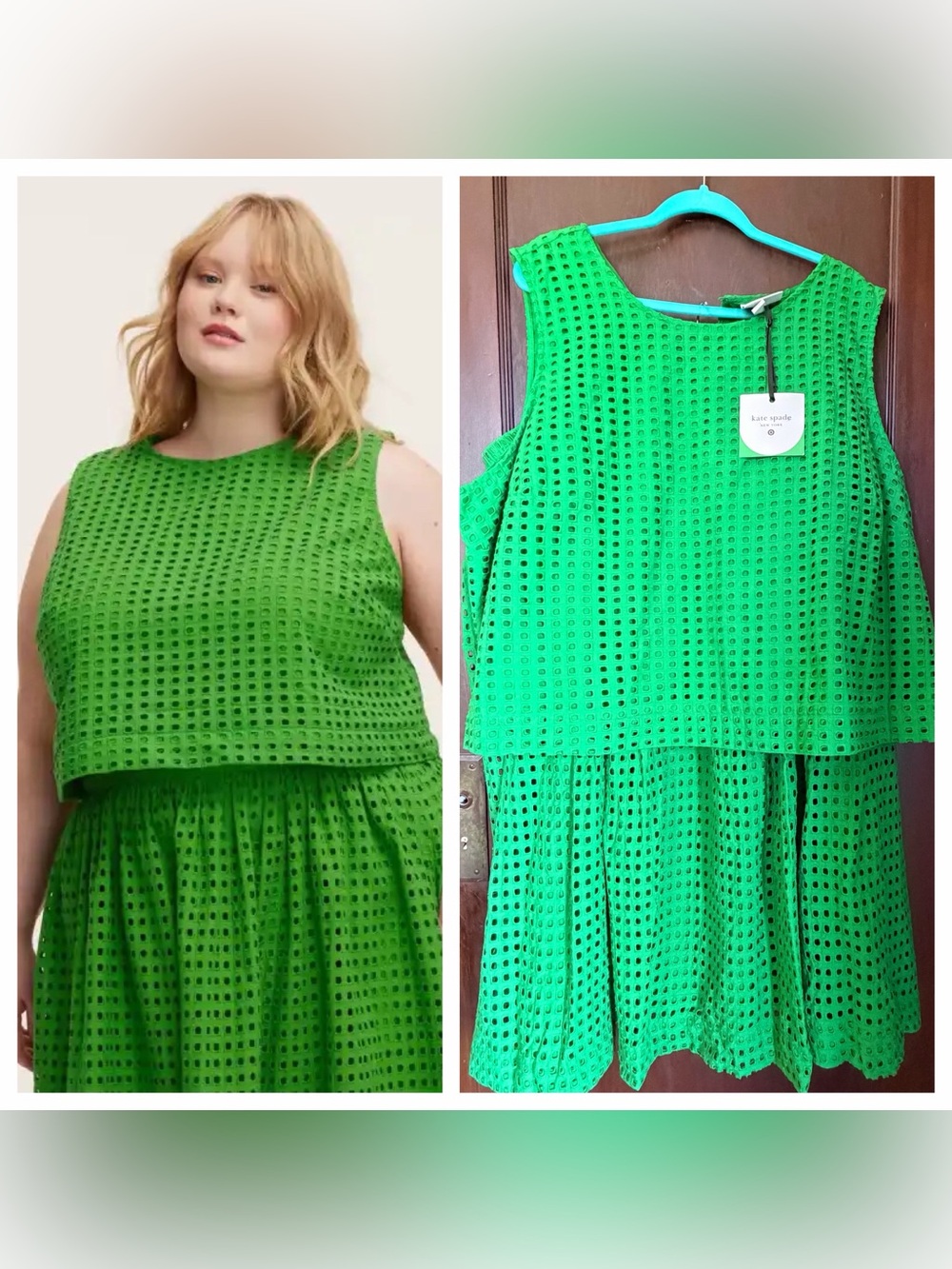 3X Kate Spade x Target Green Eyelet Skirt and Top Set